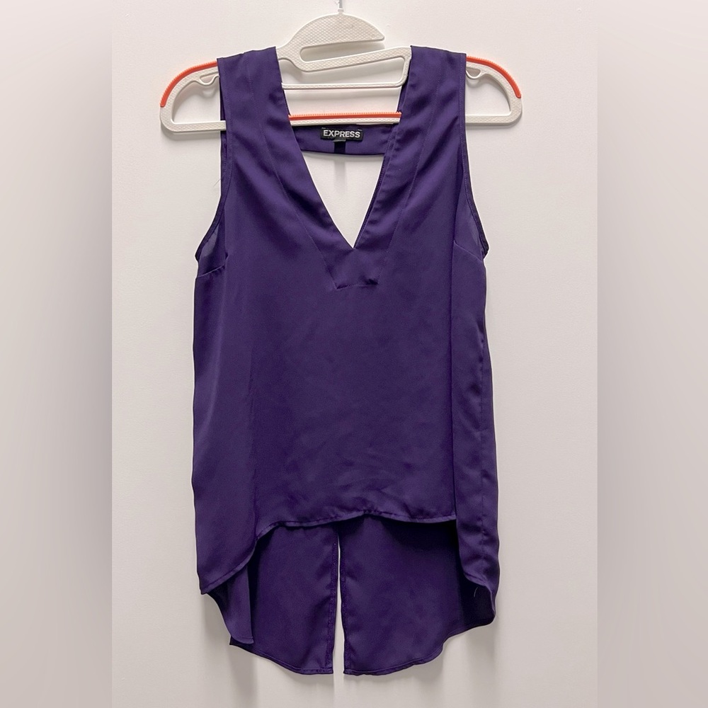 Express Sleeveless High-Low Split-back Tank Blouse